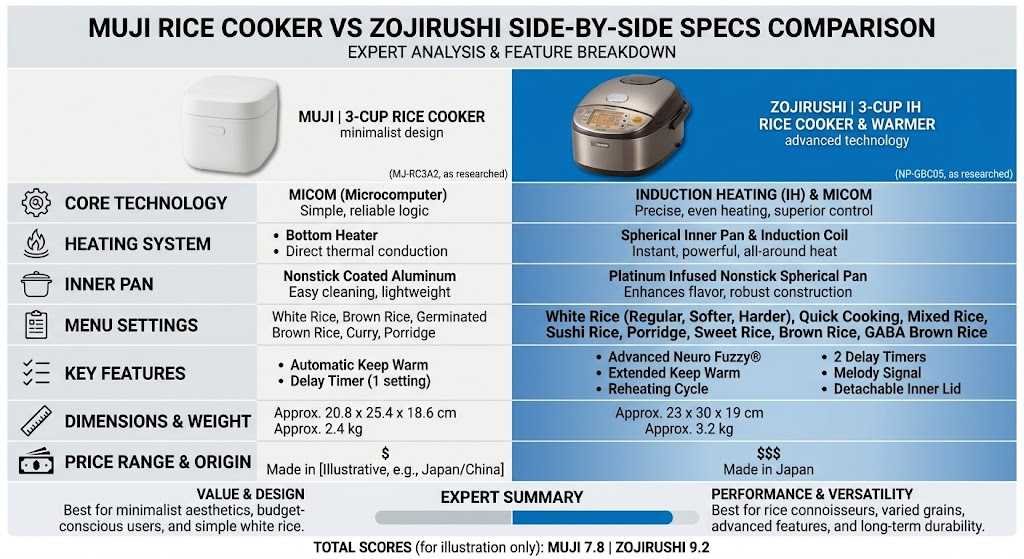 Muji Rice Cooker Vs Zojirushi: Ultimate Comparison